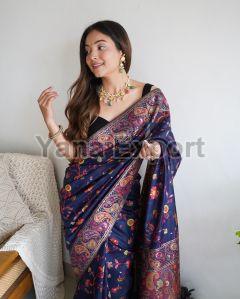 Dark Blue Kashmiri Sarees