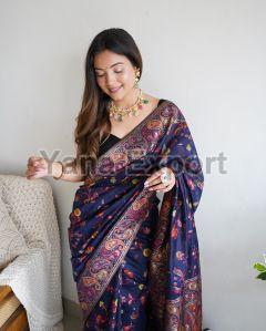 Dark Blue Kashmiri Sarees
