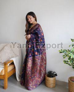 Dark Blue Kashmiri Sarees