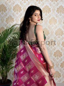 1100-A Maroon Zari Silk Sarees