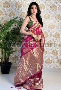 1100-A Maroon Zari Silk Sarees