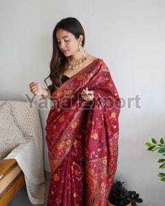 Maroon Kashmiri Sarees