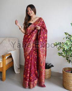 Maroon Kashmiri Sarees