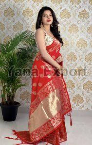1100-A Red Zari Silk Sarees