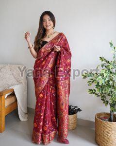 Maroon Kashmiri Sarees