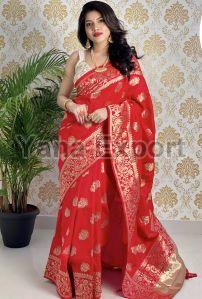 1100-A Red Zari Silk Sarees