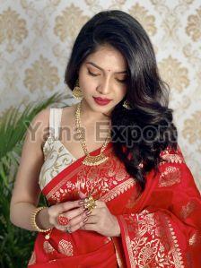 1100-A Red Zari Silk Sarees