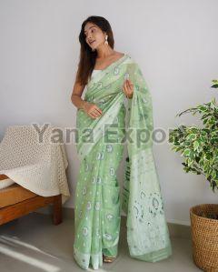 Green Lakhnavi Sarees