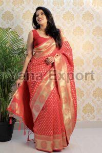 1100-D Red Zari Silk Sarees