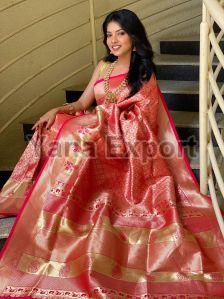 1100-C Maroon Zari Silk Sarees