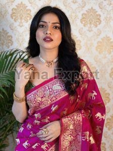 1100-A Purple Zari Silk Sarees