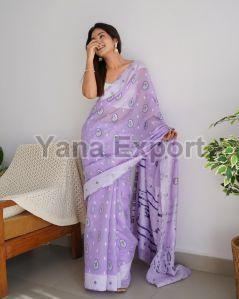 Purple Lakhnavi Sarees