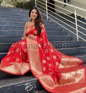 1100-C Red Zari Silk Sarees