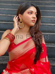 1100-C Red Zari Silk Sarees