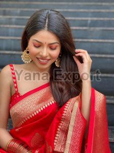1100-C Red Zari Silk Sarees
