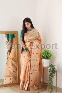 Peach Organza Sarees