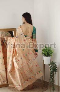 Peach Organza Sarees
