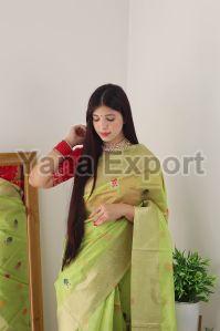 Green Organza Sarees