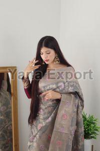 Grey Organza Sarees