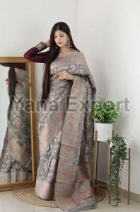 Grey Organza Sarees