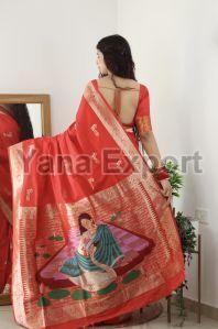 1150 Rich Red Zari Silk Sarees