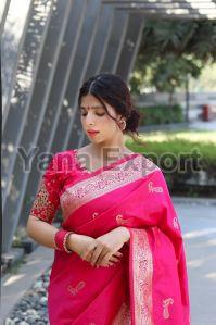 1150 Rich Pink Zari Silk Sarees