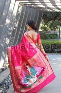 1150 Rich Pink Zari Silk Sarees