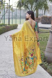 1100 Yellow Zari Silk Sarees