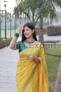 1100 Yellow Zari Silk Sarees