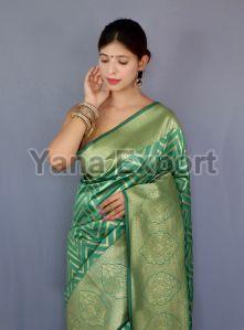 1100-H Light Green Zari Silk Sarees