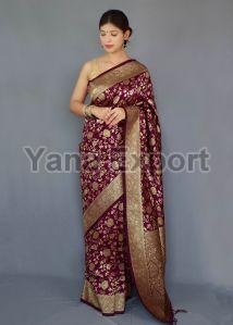 1100-H Purple Zari Silk Sarees