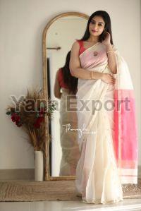 Pink & White Lillian Saree