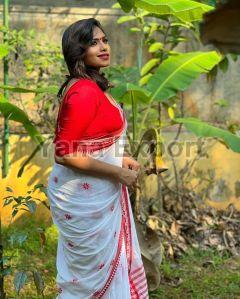 Red & White Lillian Saree