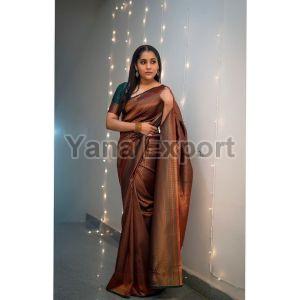 111 Brown Lichi Silk Sarees