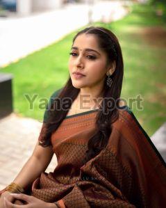 111 Brown Lichi Silk Sarees