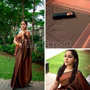 111 Brown Lichi Silk Sarees