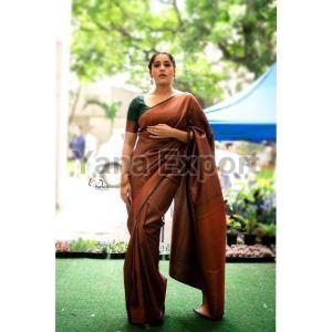 111 Brown Lichi Silk Sarees