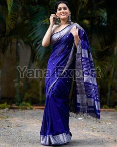 111 Dark Blue Lichi Silk Sarees
