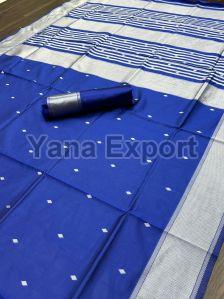 111 Dark Blue Lichi Silk Sarees