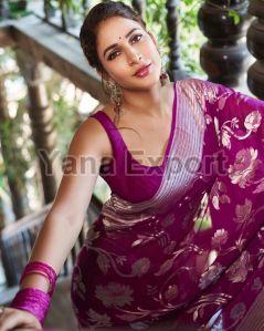111 Dark Purple Lichi Silk Sarees