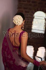 111 Dark Purple Lichi Silk Sarees