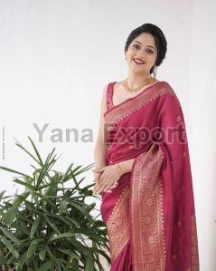 111 Maroon Lichi Silk Sarees