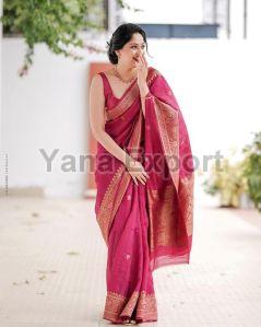 111 Maroon Lichi Silk Sarees