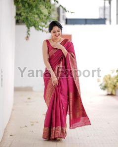 111 Maroon Lichi Silk Sarees