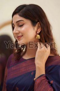 111 Navy Blue Lichi Silk Sarees