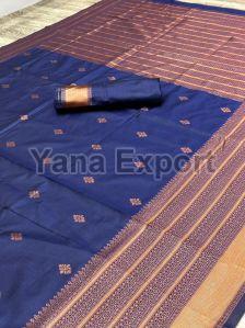 111 Navy Blue Lichi Silk Sarees