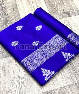111 Royal Blue Lichi Silk Sarees