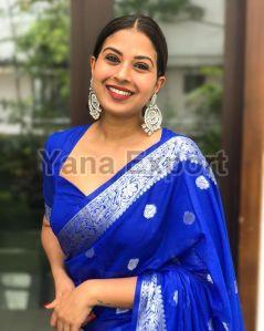 111 Royal Blue Lichi Silk Sarees