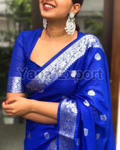 111 Royal Blue Lichi Silk Sarees