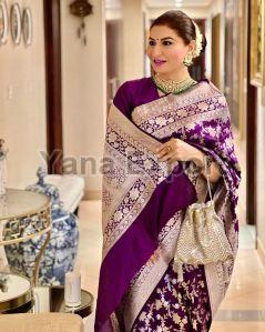 111 Violet Lichi Silk Sarees